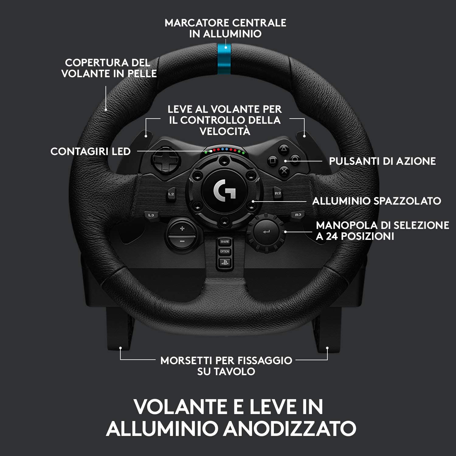 ERREGAME -  - Logitech Logitech Volante + Pedaliera G923  Trueforce Doppia Frizione PS4/PC