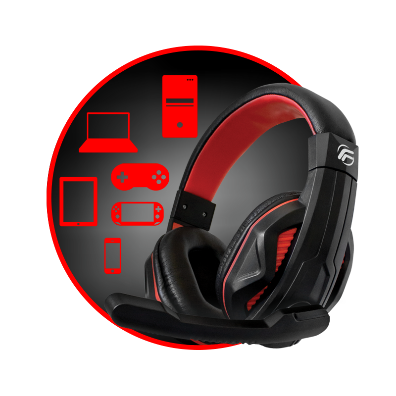 ERREGAME -  - Fenner Fenner Tech Cuffie Gaming Soundgame +  Microfono PC/Console Red