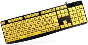 Techmade Tastiera Con Filo USB Tasti Gialli Big Font Layout