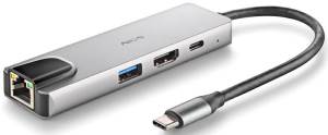 NGS HUB USB-C 4 Porte RJ45 Hdmi Usb-c Usb 3.0 Alluminio