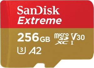 Sandisk Extreme MicroSD 256GB C10 UHS-I SDXC 190MB/s