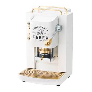 Faber Faber Pro Deluxe Macchina da Caffè Cialde 44mm Pure White Ottone