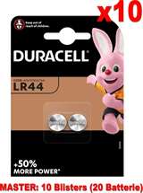 Duracell (10 Confezioni) Duracell Spec. Batterie 2pz Bottone LR44 76A/A76/V13GA